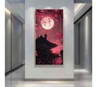 Japanese Style Diamond Art Kits Adults Large 5D Landscape Diamond Painting Kits, DIY Full Drill Crystal Art Craft Rhinestone Embroidery Cross Stitch for Adults 31.5x78.7 Inch/80x200 cm -LR1012