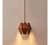 Japanese Style Farmhouse Wood Dining Room Light Nordic Creativity Flower Kitchen Island Hanging Lamp Retro Mini Dining Table Chandelier for Bedroom Living Room Bar Counter/22Cm*25C
