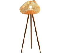 Japanese Style Floor Lamp with Wood Tripod, Tall Reading Light with Foot Switch, Easy Assembly Home Office Lighting, Modern Minimalist Design for Living Room