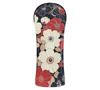 Japanese Style Floral Golf Head Cover High Quality Leather Accessories With Interchangeable Numbers For Driver Golf Cart Cover