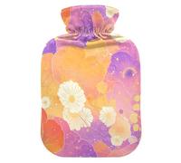 Japanese Style Flower hot Bottle Water Bag with Soft Cover, 1L hot compresses for The Body for Neck Shoulder Warmer, Tummy Warmer, Bolsa para cólicos menstruales