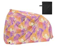Japanese Style Flower Purple Orange Waterproof Bike Covers Outdoor with Lock Holes Anti Dust Rain Snow UV Storage Mountain Bike Cover Fits for Most cobertor para bicicletas para lluvia