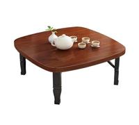 Japanese Style Folding Tea Coffee Dining Table for Bedroom Bay Window or Outdoor Use Space Saving Low Table Study Desk Small Desk for Sitting On The Floor (Brown)