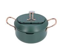 Japanese Style Frying Pot with Oil Temperature Gauge and Double Handles Iron Cooking Pot, Ideal for Deep Frying, Stir Frying, Stewing, Cooking Soup, Suitable for Home Users,