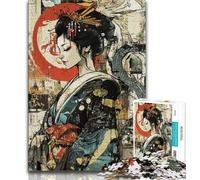 Japanese Style Geisha Jigsaw Puzzles for Adults Teenagers Jigsaws Puzzle,Educational Games Wall Decoration Unique Birthday And Xmas Gifts (38x26cm)