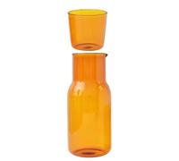Japanese Style Glass Water Pitcher, 450ml Leak-Proof Wear-Resistant | Simple Yellow Finish, Cold Drinks and Fruit Tea Serving, Kitchen Use for Home Tables, Office Refreshment