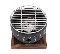 Japanese Style Grill, Mini Portable Japanese BBQ Grill Round Food Charcoal Stove Household Barbecue Tool for Household Camping Indoor (S)