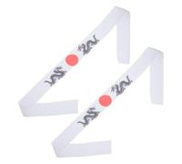 Japanese Style Headband Pair Polyester Karate Samurai Support | White, Easy to Wear and Smooth Feeling, Comfortable Creative Look for Sport Headband Use