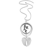 japanese style hello Pendant Angel Wings Rotating Necklace Jewelry