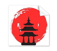Japanese Style Japan Culture National Flag Red Black Temple Abstract Brush Painting Pattern Glasses Cloth Cleaning Cloth Phone Screen Cleaner 5pcs