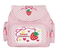 Japanese Style Kawaii Bookbag Large Capacity Pink Strawberry Backpack Embroidered Strawberry Lace Backpack Cute School Bag for Girl