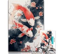 Japanese Style Koi Jigsaw Puzzles for Teenagers 1000 Jigsaws,Toys Educational Games Stress Relieving Wishlist with Santa Claus 50x75cm
