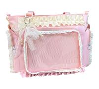 Japanese Style Lace Ita Bag Clear Display Itabag with Bow Keychain Anime Tote Bag Jk Shoulder Crossbody Handbag Gift for Girls
