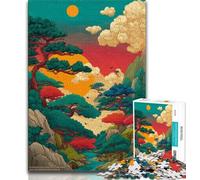 Japanese Style Landscape 1000 Pieces Jigsaw Puzzles for Adults And Teens,Stress Reliever Difficult Challenge Enhance Love between Couples 50x75cm