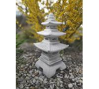 Japanese style lantern, three eaves pagoda made of cast stone, garden ornament