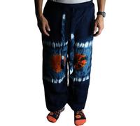 Japanese Style Lounge Pants - Teal & Orange, Medium, Bali-Inspired Comfort
