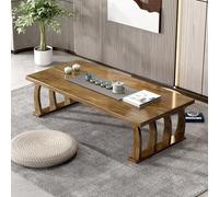 Japanese Style Low Coffee Table Solid WoodTable for Bay Window Zen Meditation & Reading Table Floor Seating Coffee Color 140x60x35cm (55.1x23.6x13.7in)