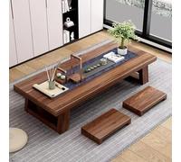 Japanese-style Low Table, Solid Wood Japanese Tea Floor Table, Low Table for Floor Sitting Dining, Wooden Coffee Table Chabudai Furniture for Living Room, Reception Rooms, Tatami