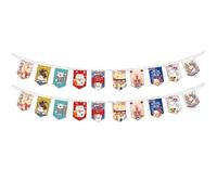 Japanese Style Lucky Cat Hanging String Flag Sushi Restaurant Bunting Polyester Banner for Izakaya House Decoration