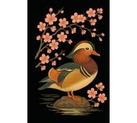 Japanese Style Mandarin Duck Notebook with Sakura: 120-page lined journal featuring elegant Japanese art of a Mandarin duck and cherry blossoms