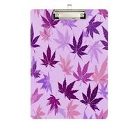 Japanese Style Maple Leaf Lavender Purple Waterproof clipboards Plastic for Soccer Truck Driver Size 9 x 12.5 Tabla para escribir