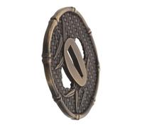 Japanese Style Metal Handguard Replacement for Restorations | Carved Motif, Quick Install Size, Golden Bamboo Leaf 7.30x7.10x0.50cm