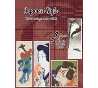 Japanese style mini vintage cross stitch: 14 cross stitch patterns, woman in kimono, geisha, kabuki picture, silhouette, in bookmark and square coaster/ magnet size