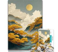 Japanese Style Mountain 1000 Piece Jigsaw Puzzle for Adults And Teenagers,Pattern Assembly Fun at Home Activities,Birthday Present,Travel Gifts 38x26cm