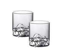 Japanese-Style Mountain Shaped Whiskey Glass - Transparent Multi-Purpose Barware for Cocktails, Wine, Juice | Heat-Resistant & Durable Drinkware, Gift for Home Office Camping (200ml 2pcs)