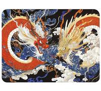 Japanese Style Mouse Mat 220x180x3mm Dragon Mouse Pad, Thick Non-Slip Rubber Base Desk Mat and Stitched Edge, Optimised for Gaming Sensors Mousepad Office Accessorie for Home Learning Laptop, Model947