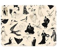 Japanese Style Mouse Mat 320x260x3mm Cartoon Mouse Pad, Thick Non-Slip Rubber Base Desk Mat and Stitched Edge, Optimised for Gaming Sensors Mousepad Office Accessorie for Home Learning Laptop,Model152