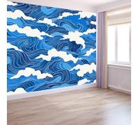 Japanese Style Mural Decoration Poster Picture, 500 x 280 cm - Photo Wallpaper Wave Art Stripes for Living Room, Bedroom, Bathroom, Office, Dining Room, Kid's Room