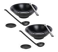 Japanese Style Pasta Bowl Large Capacity Matte Processing Set Plate Included Modern Design Tableware Chopsticks Included Deep Plate Structure Presentation