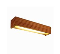 Japanese Style Rectangular Solid Wood Wall Light - Striped Wall Sconces for Bedroom, Bathroom, Mirror, Farmhouse - Elegant Wall Lighting Fixtures, Modern Aesthetic
