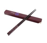 Japanese Style Red Cherry Blossom Chopsticks Reusable Wooden Serving Pair