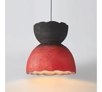 Japanese Style Red Resin Bedside Light American Retro Kitchen Island Ceiling Hanging Lamp Mid Century Modern Creativity Chandelier for Dining Table Living Room Hallway Bar Counter