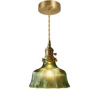 Japanese Style Retro Brass Glass Creative Minimalist Restaurant Bar Counter Bedroom Chandelier Nordic Single Head Porch Balcony Lamps Light Fixture