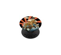 Japanese Style Roaring Tiger Rising Sun Design PopSockets Adhesive PopGrip