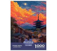 Japanese style scenery Jigsaw Puzzles Puzzle for Adults Kids. 1000 Piece Life in Japan Whimsical Challenge Toy Educational Games Home Decoration for Adults& Kids Age 14 Years Up 38x26cm/1000pcs
