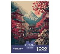 Japanese style scenery Jigsaw Puzzles Puzzles for Adults Kids. 1000 Pieces Life in Japan Impossible Challenge Toy Educational Game Home Decoration for Adults& Kids Age 14 Years Up 38x26cm/1000pcs