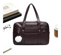 Japanese Style School Shoulder Bag, JK Uniform Handbag | Large Capacity Faux Leather School Satchel With Earphone Cable Hole, Portable Laptop & Tote Bag
