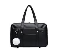 Japanese Style Shoulder Bag for Women,PU Tote with Inner Pockets,Adjustable Strap Daily Carry Purse for Outings (black)