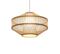 Japanese Style Simple Round Chinese Sub-Chaner Popular All Over The World Hand-Woven Bamboo Hanging Lamp Suitable Home Lighting for Inns, Homestays, Hotels, Restaurants, Etc.