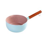 Japanese Style Small Milk Pot Non Stick Coating Hot Milk Small Soup Pot, Noodle Soup Sauce Pan Baby Food Cooking Pot, Great for Ramen, Tempura, Milk, etc. (Blue 20cm)
