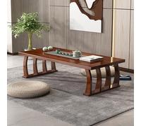 Japanese Style Solid Wood Coffee Table for Floor Sitting Low ZenTable for Meditation & Reading Bay Window Furniture (Reddish Brown 100x60x35cm)