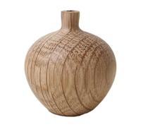 Japanese Style Solid Wood Dried Flower Vase - Dinner, Natural Home Ornament Vase, White Oak Vase Decoration |