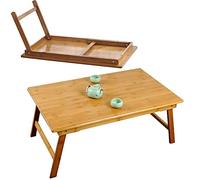 Japanese Style Solid Wood Folding Coffee Table with Glass Modern Living Room & Bedroom Furniture 80x50x35cm Ideal for Balcony &Use Natural Wood Color
