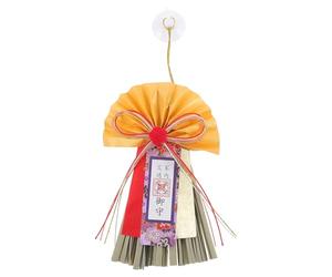 Japanese Style Straw New Year Ornament for Festive Hanging Decor | Cute Japanese Design, Happy Peaceful Ambiance, for Smooth Glass, Picture Frames, Rearview Mirror