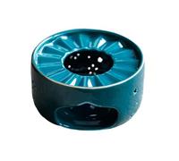 Japanese Style Teapot Warmer,Ceramic Candle Heater Tea Base,Universal Tea Light Warmer Warmer Base Suitable for All Teapots,Multifunctional Candle Heater for Coffee and Milk(Blue)