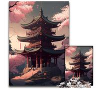 Japanese Style Temple 1000-Piece Jigsaw Puzzle Puzzles for Adults Perfect for Family Gatherings, Birthdays, Holidays 50x75CM/19.68x29.52inch